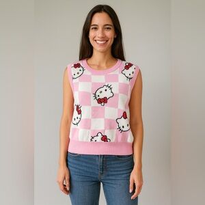 Sanrio Pink Checkered Hello Kitty Tank Top‎